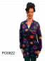 Preview: Damen Alpaka Longjacke "Floral Embrace", Intarsien
