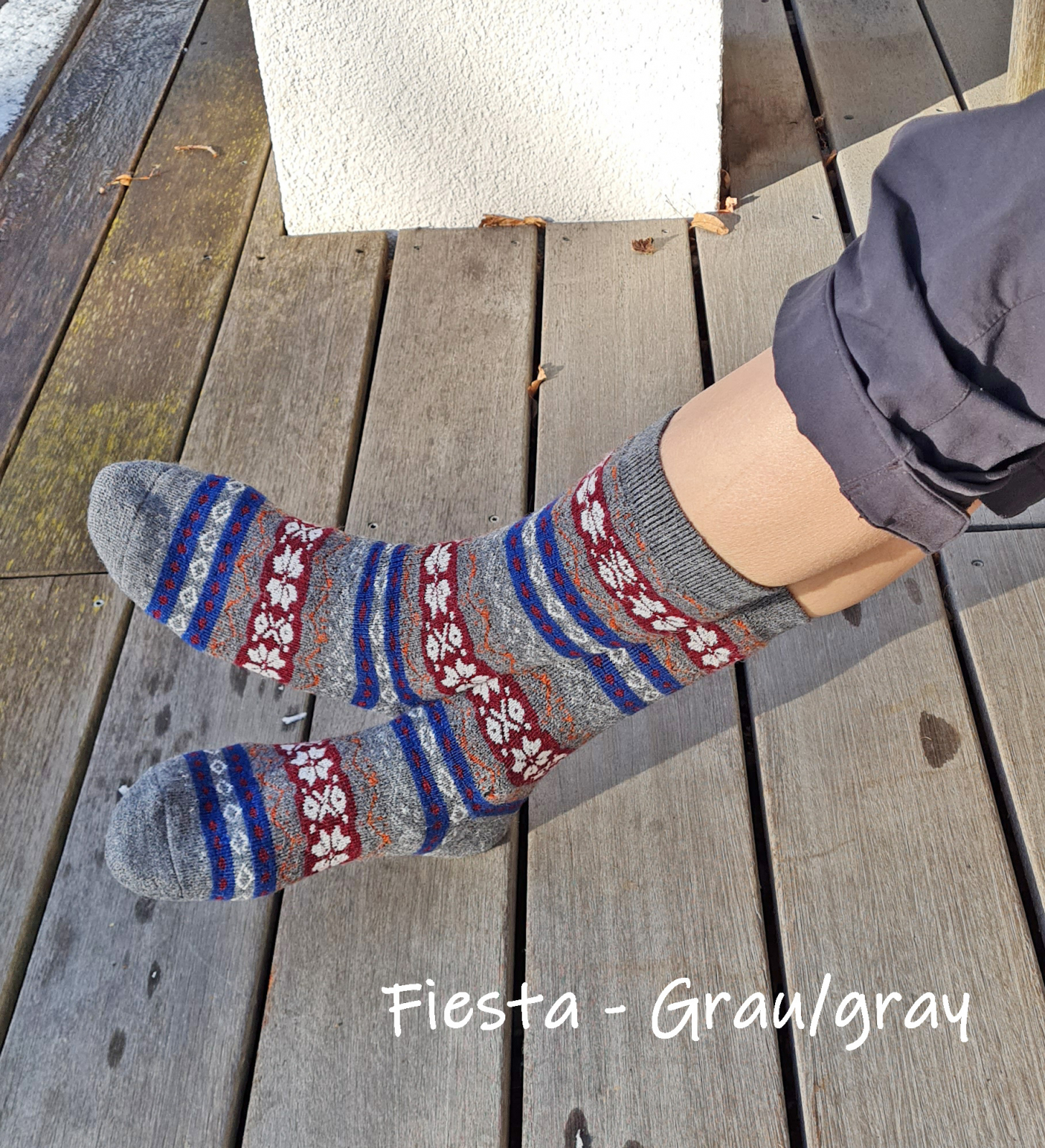 Preview: Alpakasocken - Fiesta - Grau