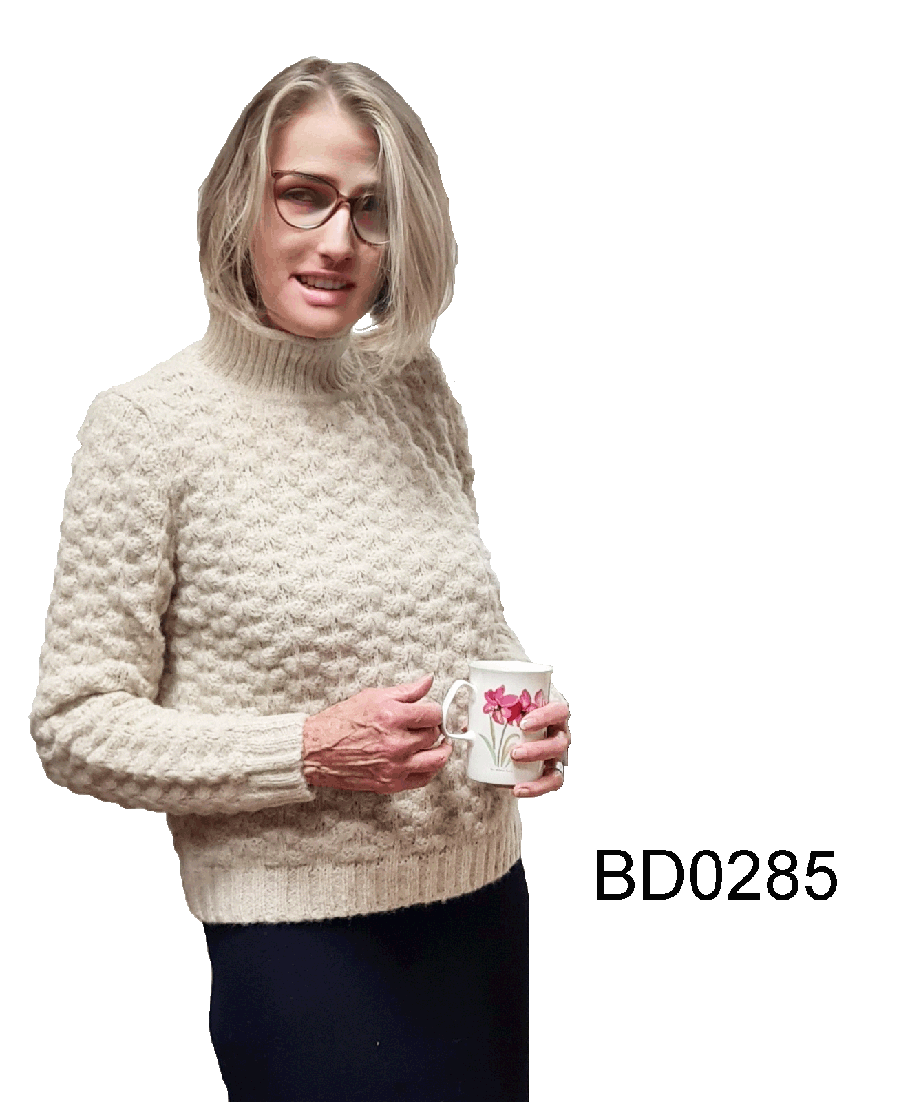 Damen Alpakapullover mit Stehkragen 