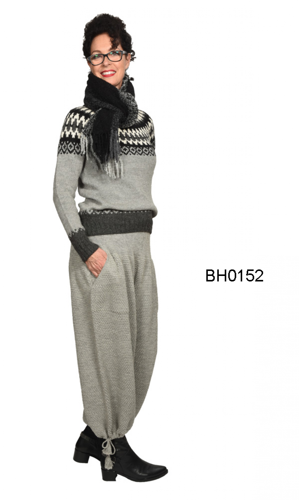 Legere Kosack Pants in Alpaca, block knit