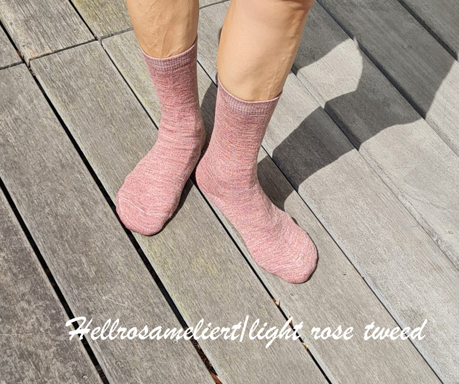 Alpaca Socks - one color - light rose tweed