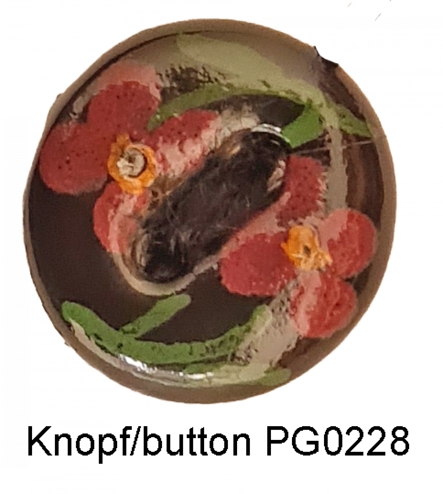 hand painted ceramic button