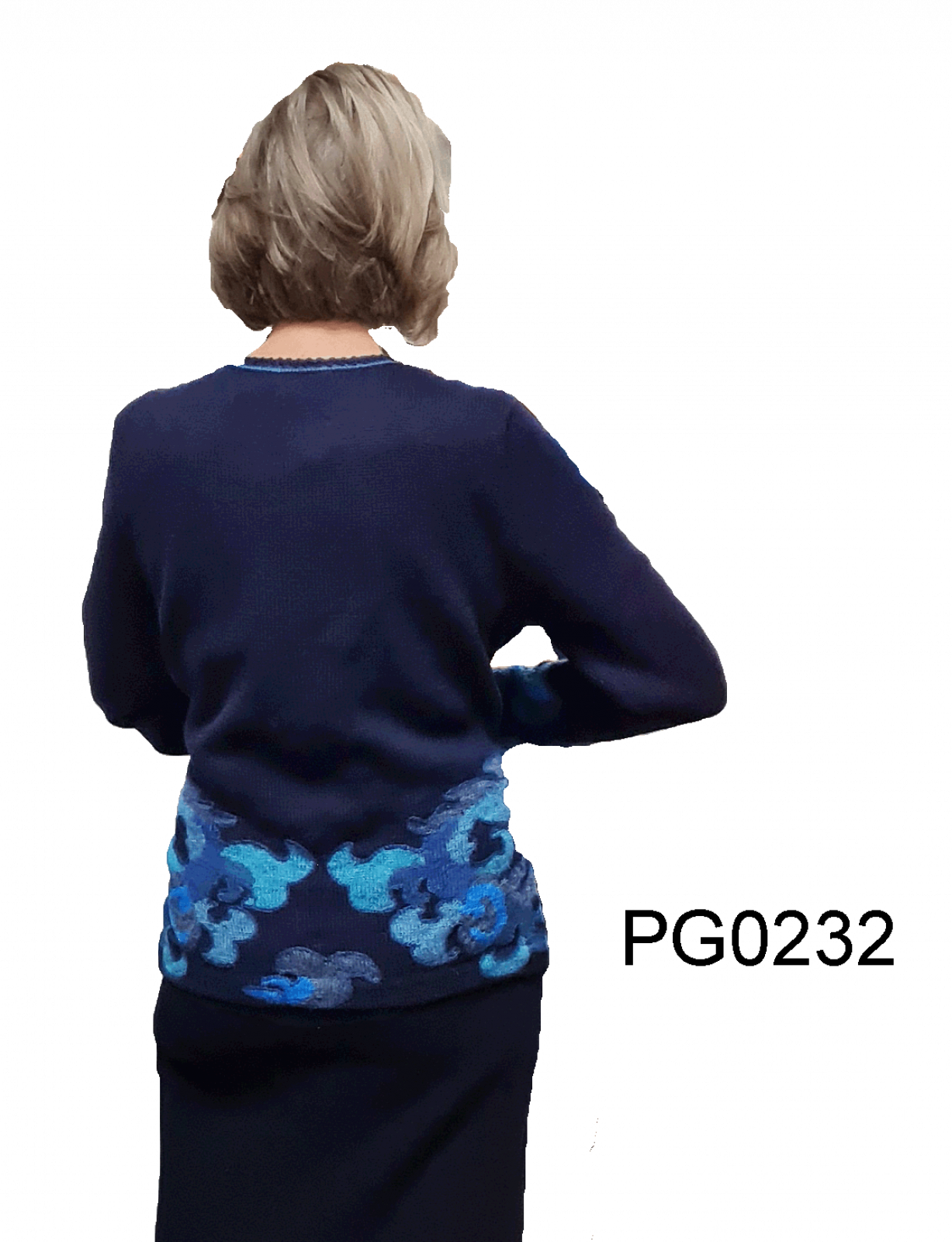 Preview: Damen Alpaka Rundausschnitt Strickjacke 