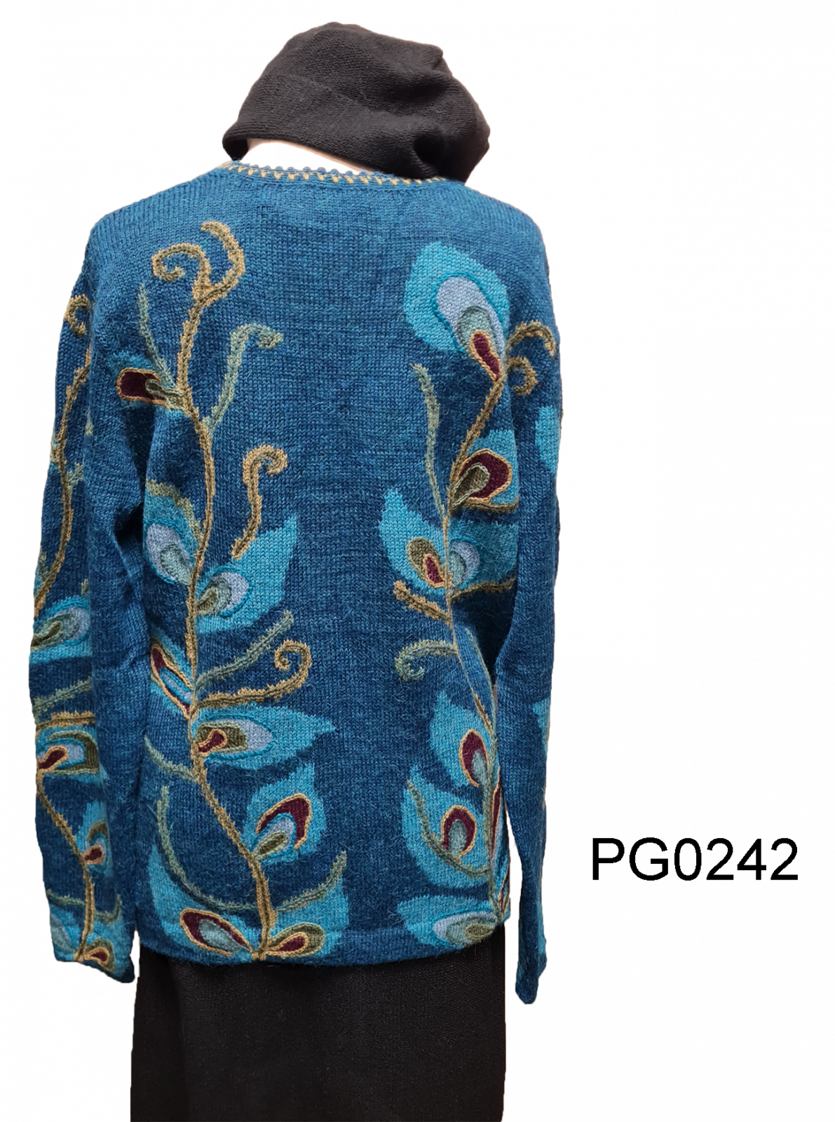 Damen Alpaka Rundausschnitt Strickjacke "Aspiration", Intarsien