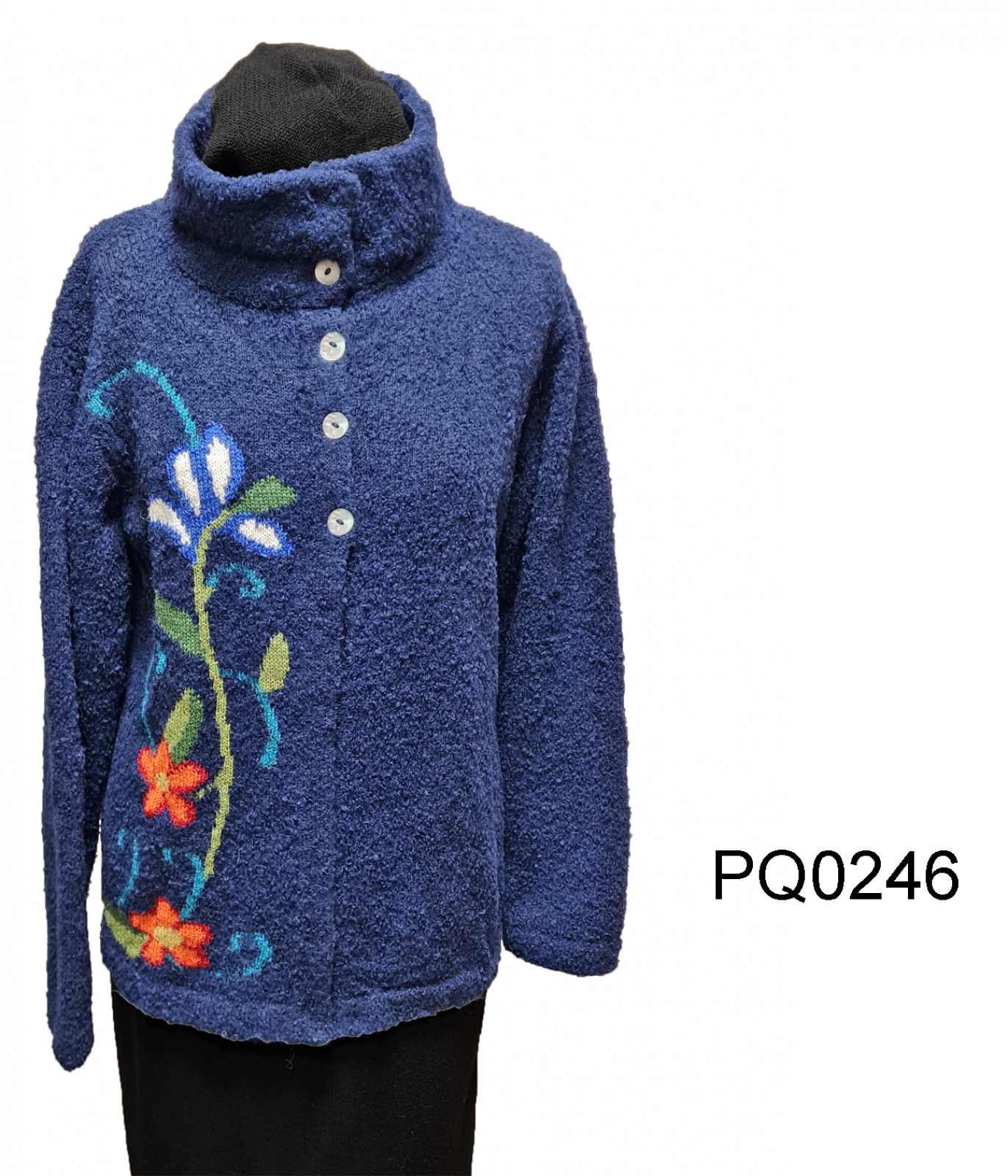 Flauschige Alpaka Bouclé Strickjacke  