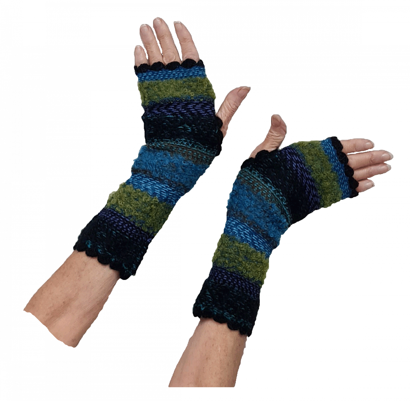 Preview: Alpaca Wrist Warmers with Bouclé