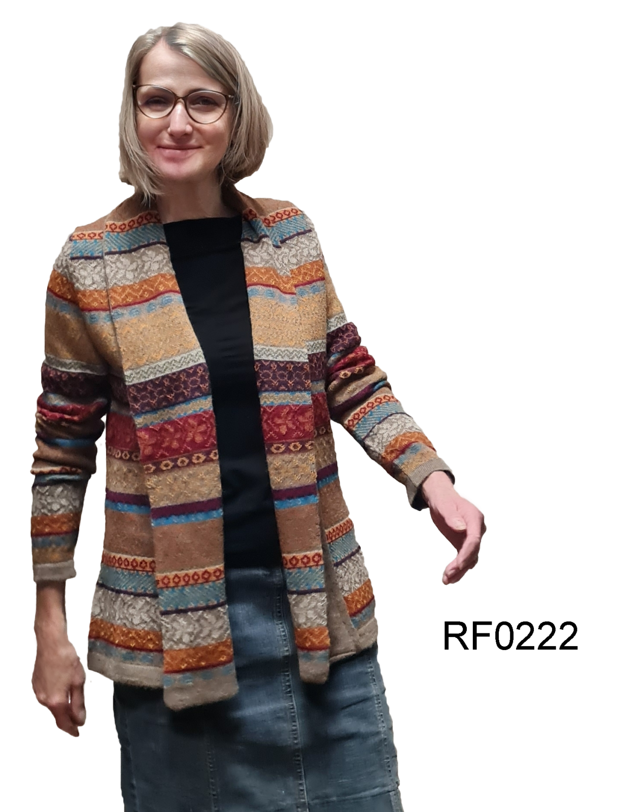 Lange, Offene Alpaka Damenjacke "Herbst Fiesta"