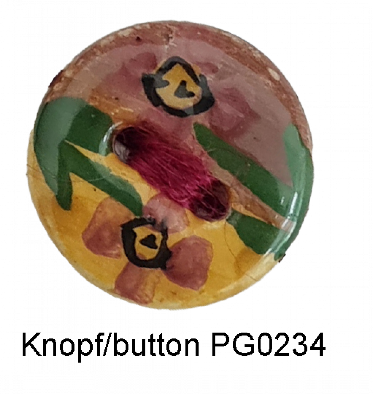 hand painted ceramic button