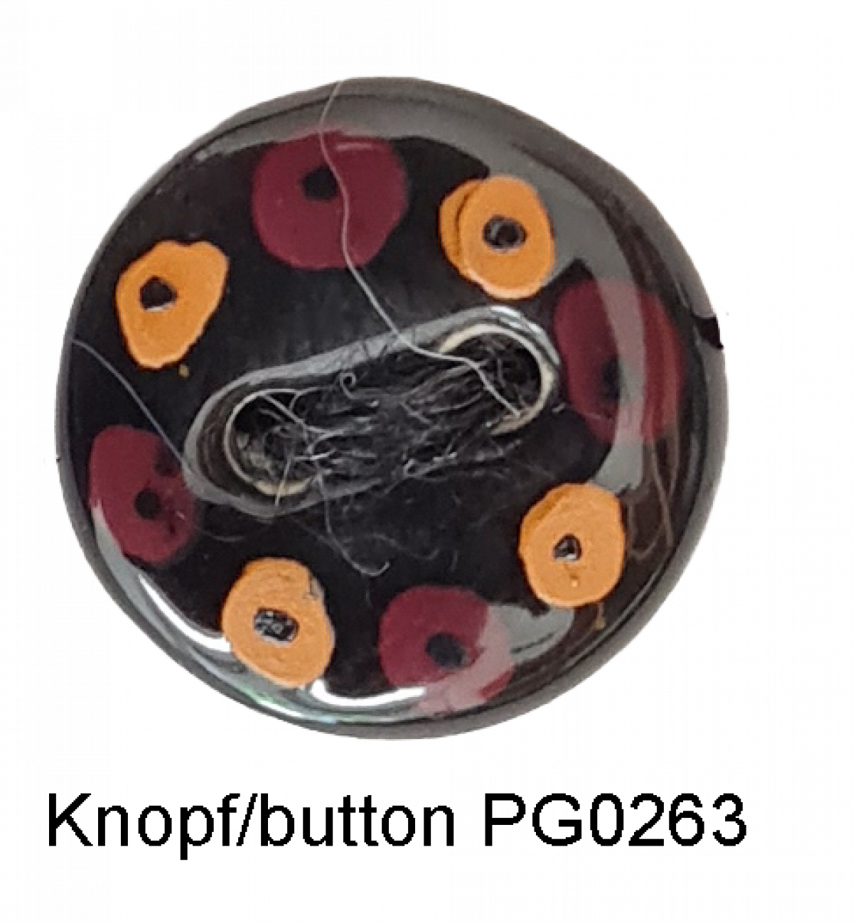 hand painted ceramic button
