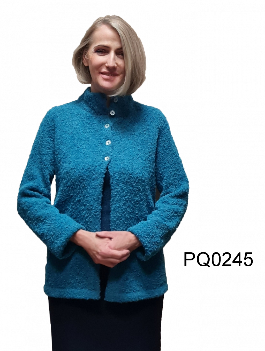 Flauschige Alpaka Bouclé Strickjacke "Tiffany"