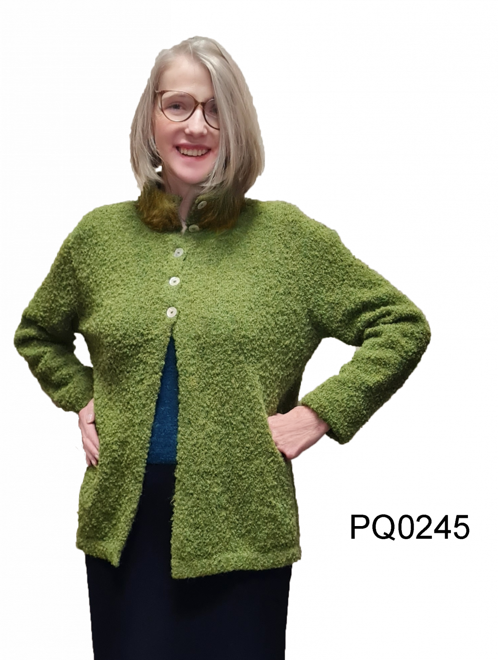 Flauschige Alpaka Bouclé Strickjacke "Tiffany"