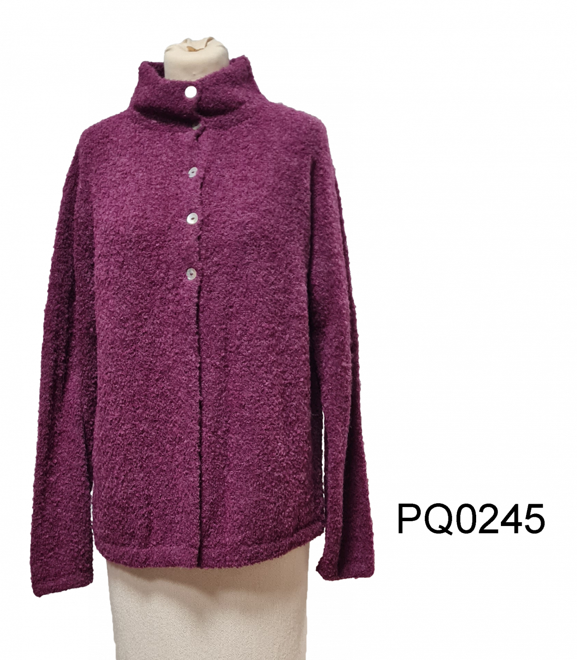 Flauschige Alpaka Bouclé Strickjacke "Esprit"
