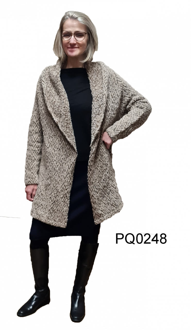 Fluffy Alpaca Bouclé Knit Coat "Zoe"