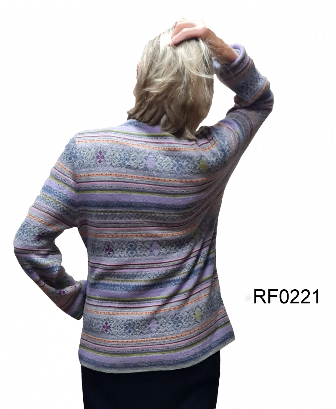 Women's Long Baby Alpaca Cardigan "Soft Ethnic", V-Neck