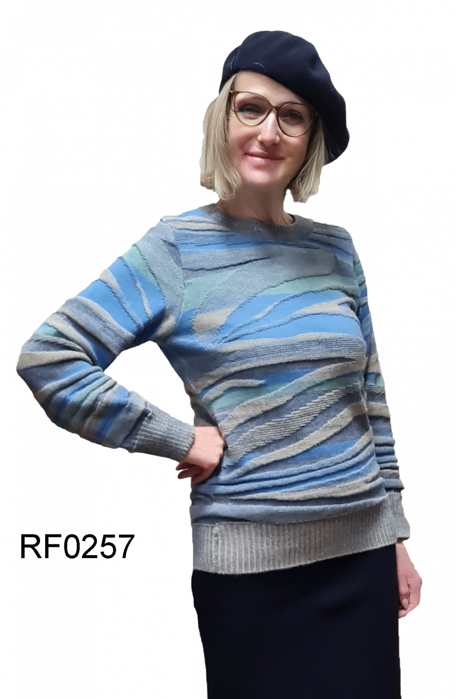 Alpaka Rundhal Pullover "Strand und Meer" für Damen
